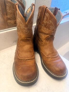 Ariat Kids Brown Western Pull-On Cowboy Boots 6.5